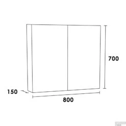 Spiegelkast Dual Exclusive Line 80cm Mat Wit -Badkamer Thuis spiegelkast dual exclusive line 80cm tech 1