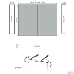 Spiegelkast Sanicare Qlassics 70 Cm 2 Deuren Antraciet -Badkamer Thuis spiegelkast sanicare qlassics 70 cm 2 deuren antraciet tech 1