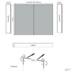 Spiegelkast Sanicare Qlassics 90 Cm 2 Deuren Grey-Wood -Badkamer Thuis spiegelkast sanicare qlassics 90 cm 2 deuren grey wood tech