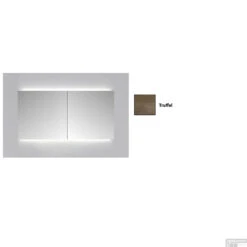 Spiegelkast Sanicare Qlassics Ambiance 120 Cm 2 Deuren Truffel -Badkamer Thuis spiegelkast sanicare qlassics ambiance 120 cm 2 deuren truffel detail1