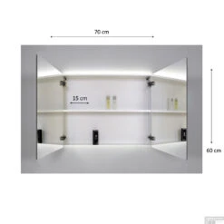 Spiegelkast Sanicare Qlassics Ambiance 70 Cm 2 Deuren Truffel -Badkamer Thuis spiegelkast sanicare qlassics ambiance 70 cm 2 deuren tech