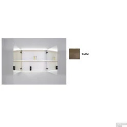 Spiegelkast Sanicare Qlassics Ambiance 70 Cm 2 Deuren Truffel -Badkamer Thuis spiegelkast sanicare qlassics ambiance 70 cm 2 deuren truffel detail1