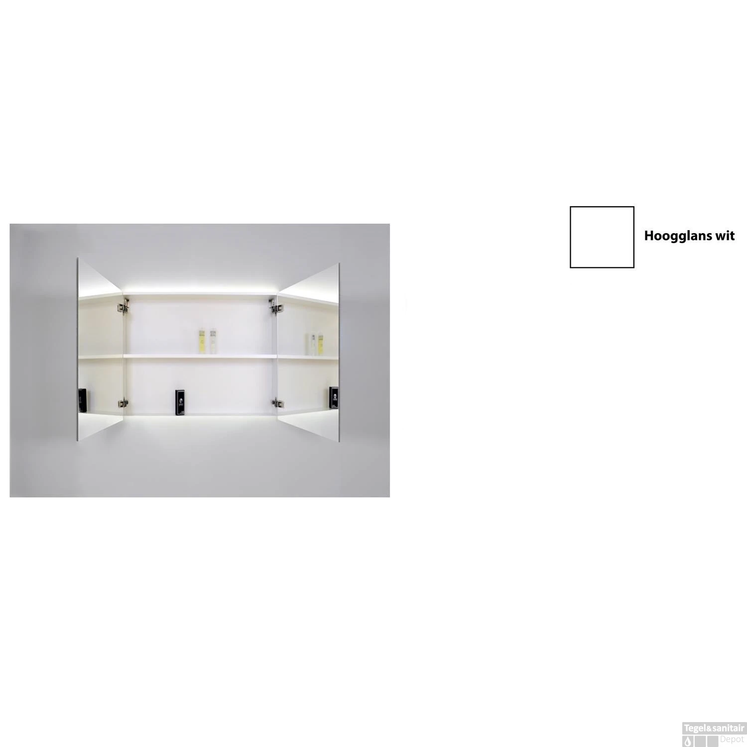 Spiegelkast Sanicare Qlassics Ambiance 80 Cm 2 Deuren Hoogglans Wit 5 Spiegelkast Sanicare Qlassics Ambiance 80 Cm 2 Deuren Hoogglans Wit - Afbeelding 3