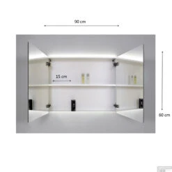 Spiegelkast Sanicare Qlassics Ambiance 90 Cm 2 Deuren Antraciet -Badkamer Thuis spiegelkast sanicare qlassics ambiance 90 cm 2 deuren tech 1 1