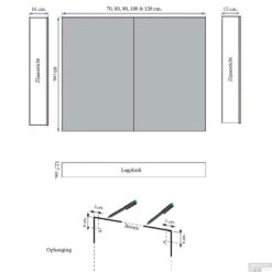 Spiegelkast Sanicare Qlassics Ambiance 90 Cm 2 Deuren Antraciet -Badkamer Thuis spiegelkast sanicare qlassics ambiance 90 cm 2 deuren antraciet tech 2