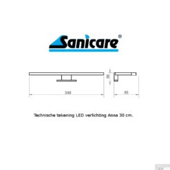 Spiegelverlichting Sanicare LED Anna 30 Cm Mat Zwart -Badkamer Thuis spiegelverlichting sanicare led anna 30 cm mat zwart tech