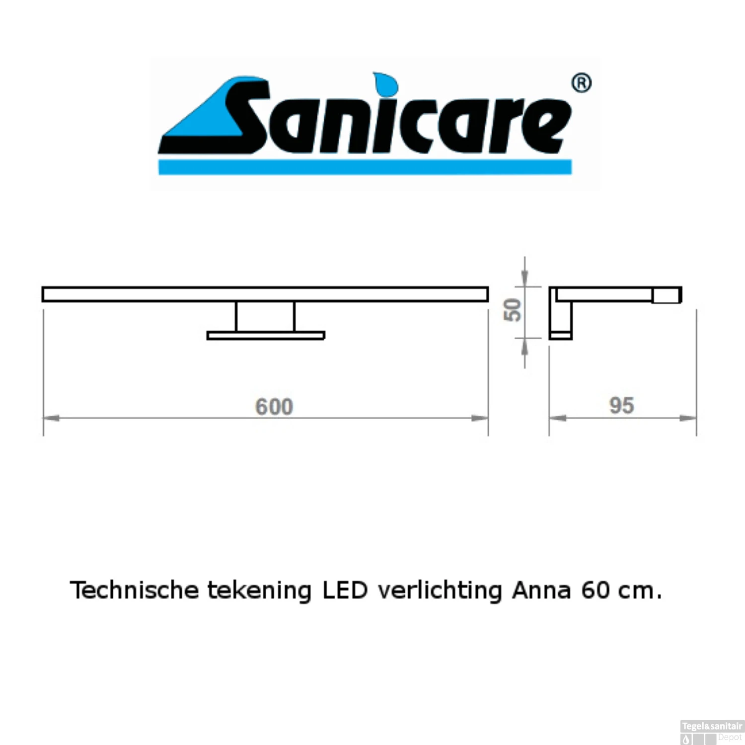 Spiegelverlichting Sanicare LED Anna 5 Watt 60 Cm Chroom 7 Spiegelverlichting Sanicare LED Anna 5 Watt 60 Cm Chroom - Afbeelding 5