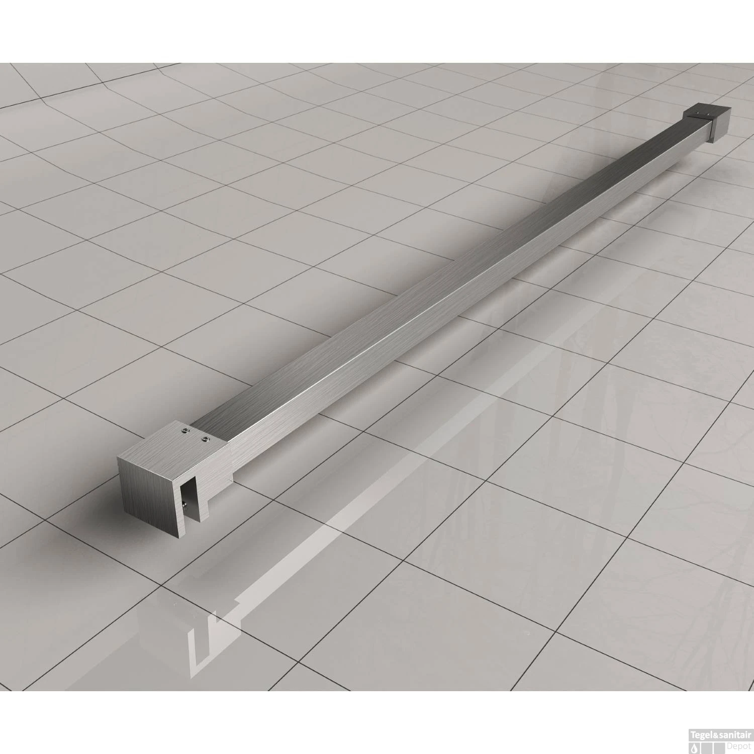 BWS Inloopdouche Pro Line Middenband 100x200 8mm Nano Coating RVS Profiel En Stang 5 BWS Inloopdouche Pro Line Middenband 100x200 8mm Nano Coating RVS Profiel En Stang - Afbeelding 3