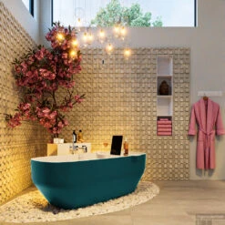 STONE Vrijstaand Bad 170x75cm Kleur Smag / Talc -Badkamer Thuis stone 4 00015