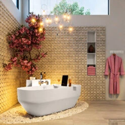 STONE Vrijstaand Bad 170x75cm Kleur Linen / Linen 16 STONE Vrijstaand Bad 170x75cm Kleur Linen / Linen -Badkamer Thuis stone 4 00017