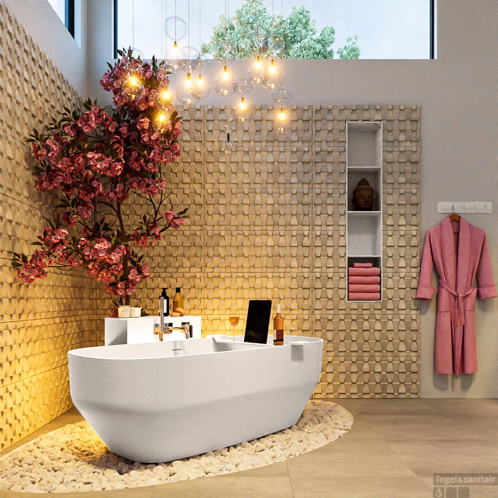 STONE Vrijstaand Bad 170x75cm Kleur Linen / Linen 7 STONE Vrijstaand Bad 170x75cm Kleur Linen / Linen - Afbeelding 5