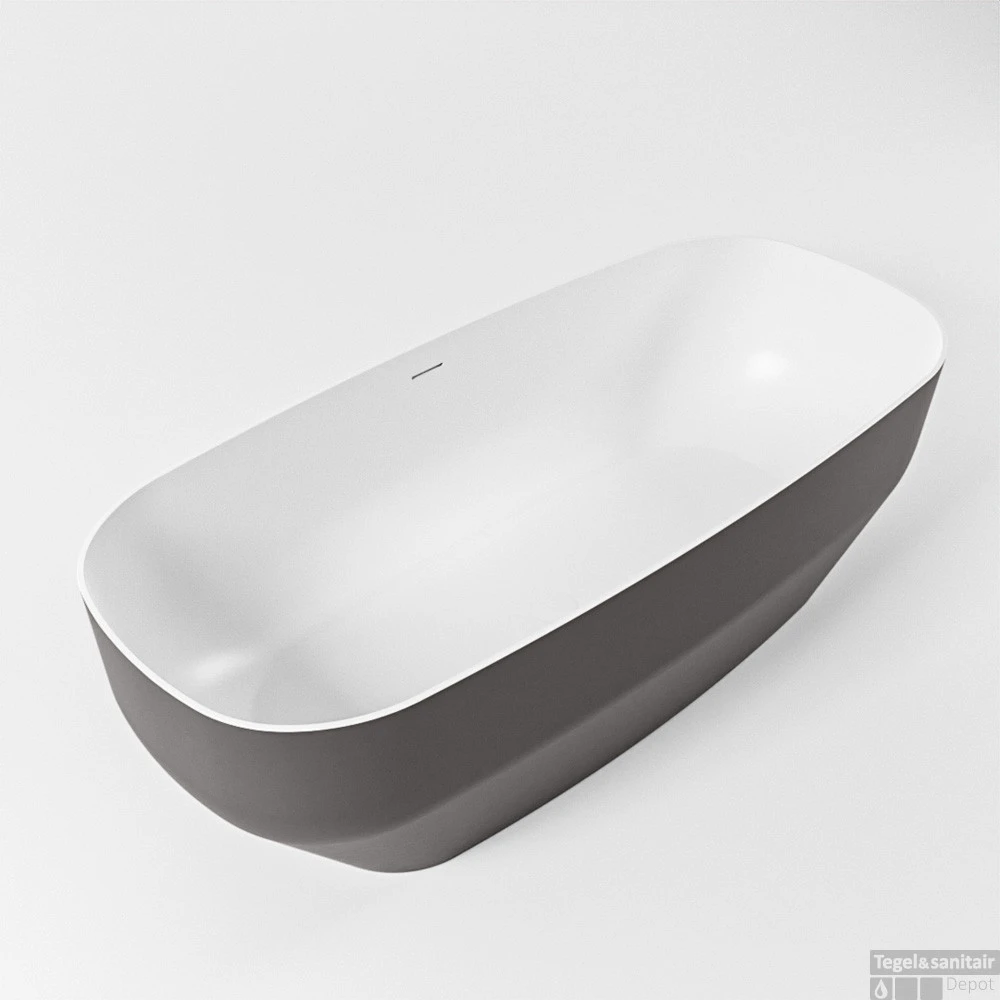 STONE Vrijstaand Bad 170x75cm Kleur Dark Grey / Talc 3 STONE Vrijstaand Bad 170x75cm Kleur Dark Grey / Talc