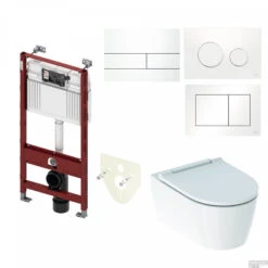 TECE Profile Inbouwreservoir Toiletset Geberit ONE Rimless Diepspoel Turboflush Wit Met Drukplaat -Badkamer Thuis tece profile inbouwreservoir toiletset geberit one rimless diepspoel turboflush wit met drukplaat shop