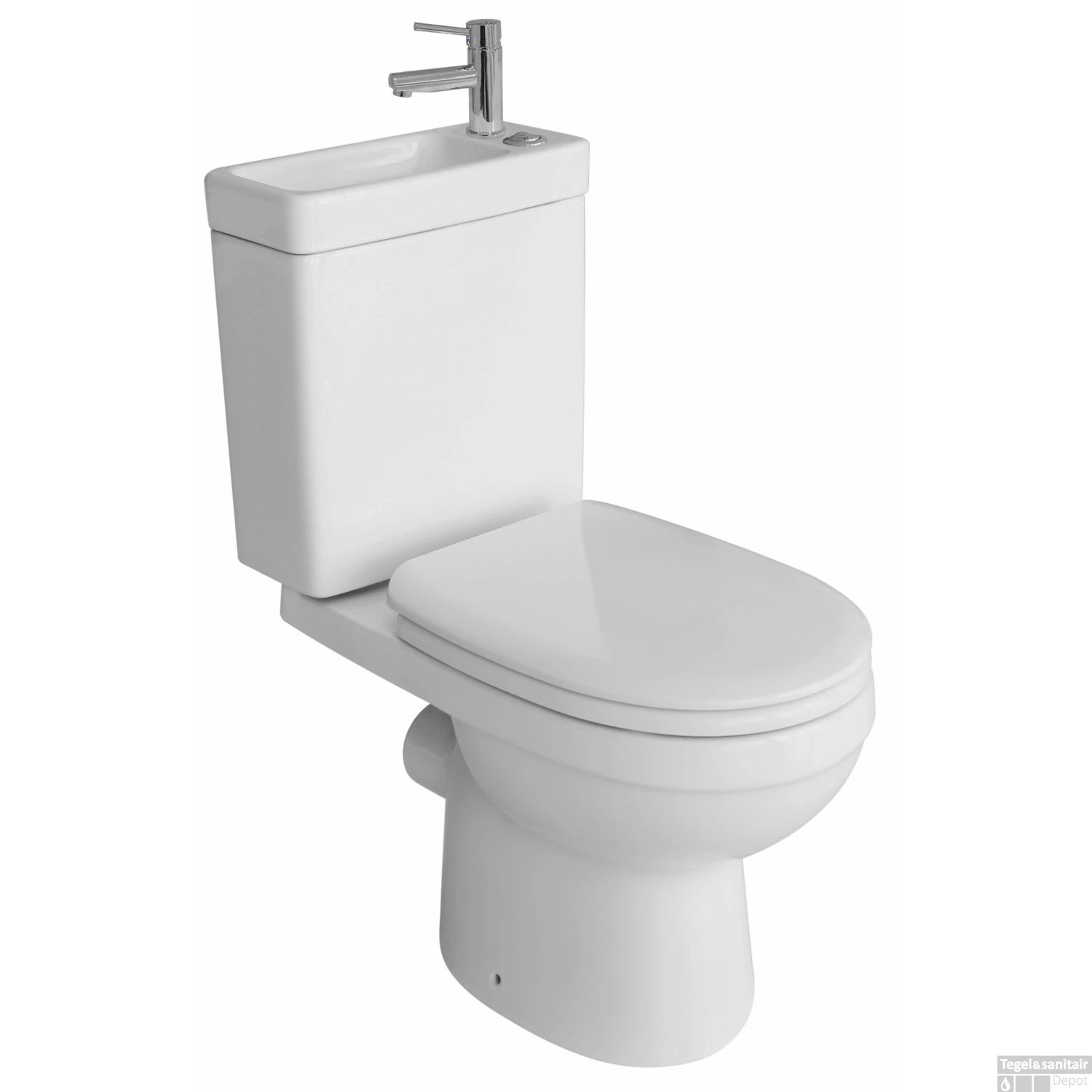 ALLIBERT Toilet Met Ingebouwde Fontein Keramiek Wit (inclusief Kraan En Afvoer) 3 ALLIBERT Toilet Met Ingebouwde Fontein Keramiek Wit (inclusief Kraan En Afvoer)