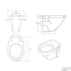 Grohe Rapid SL Toiletset Set17 Gustavsberg Saval Vlakspoel Met Grohe Arena Of Skate Drukplaat -Badkamer Thuis toiletpot gustavsberg saval vlakspoel 0102500 tech 2