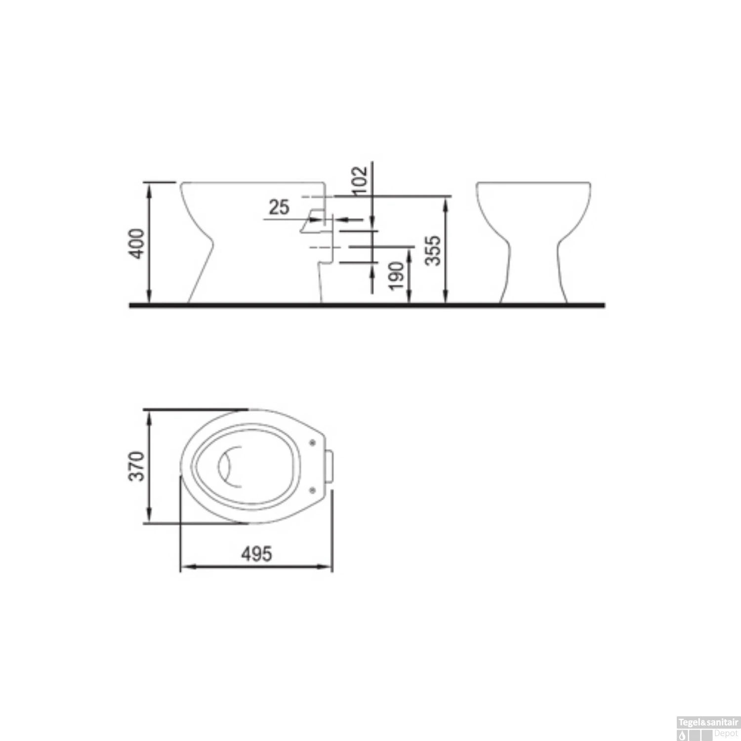 Toiletpot Plieger Diepspoel Smart/Classic Wit PK 4 Toiletpot Plieger Diepspoel Smart/Classic Wit PK - Afbeelding 2
