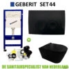 Geberit UP100 Toiletset Compleet | Inbouwreservoir | Rimless Civita Mat Zwart Met Drukplaat