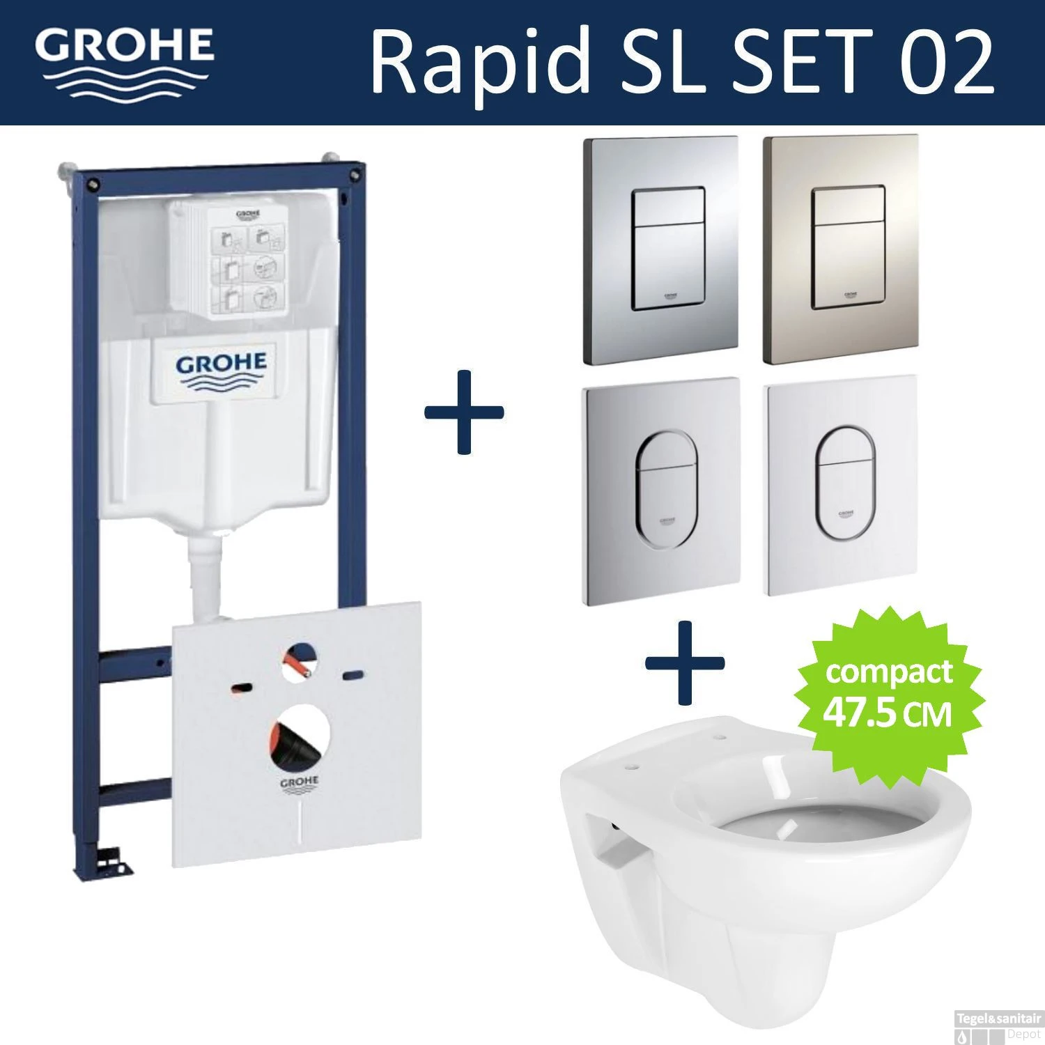 Grohe Rapid SL Toiletset Set02 B&W Compact Met Grohe Arena Of Skate Drukplaat 3 Grohe Rapid SL Toiletset Set02 B&W Compact Met Grohe Arena Of Skate Drukplaat