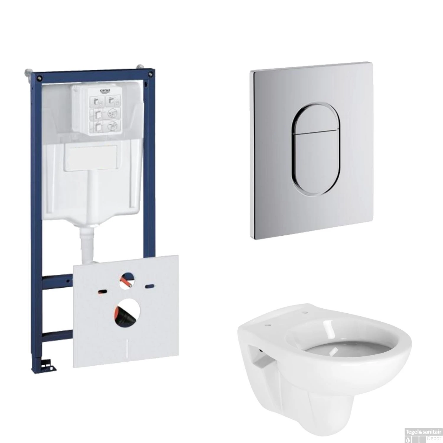 Grohe Rapid SL Toiletset Set02 B&W Compact Met Grohe Arena Of Skate Drukplaat 10 Grohe Rapid SL Toiletset Set02 B&W Compact Met Grohe Arena Of Skate Drukplaat - Afbeelding 8
