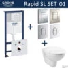 Grohe Rapid SL Toiletset Set01 Basic Smart Met Grohe Arena Of Skate Drukplaat -Badkamer Thuis toiletset grohe rapid sl set1
