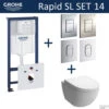 Grohe Rapid SL Toiletset Set14 B&W Zero Diepspoel Met Grohe Arena Of Skate Drukplaat -Badkamer Thuis toiletset grohe rapid sl set14