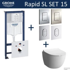 Grohe Rapid SL Toiletset Set15 B&W Zero Rim-ex Met Grohe Arena Of Skate Drukplaat