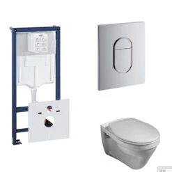 Grohe Rapid SL Toiletset Set17 Gustavsberg Saval Vlakspoel Met Grohe Arena Of Skate Drukplaat -Badkamer Thuis toiletset grohe rapid sl set17 shop 1
