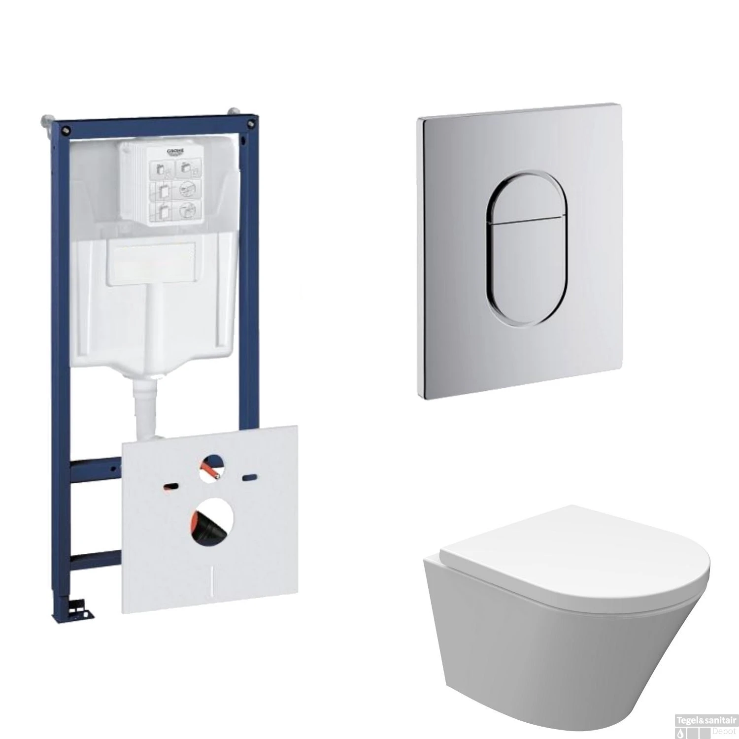 Grohe Rapid SL Toiletset Set18 Wiesbaden Vesta Junior Rimless 47 Cm Met Grohe Arena Of Skate Drukplaat 12 Grohe Rapid SL Toiletset Set18 Wiesbaden Vesta Junior Rimless 47 Cm Met Grohe Arena Of Skate Drukplaat - Afbeelding 10