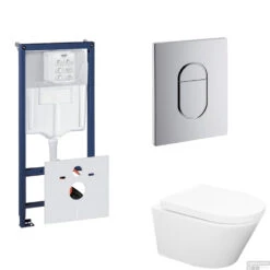 Grohe Rapid SL Toiletset Set24 Wiesbaden Vesta Rimless 52 Cm Met Grohe Arena Of Skate Drukplaat -Badkamer Thuis toiletset grohe rapid sl set24 shop 2