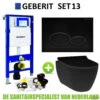 Geberit UP320 Toiletset Set13 Idevit Alfa Matzwart Randloos Met Matzwarte Drukplaat -Badkamer Thuis toiletsets geberit up320 set13 milo 2