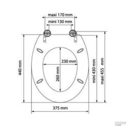 Toiletzitting Allibert Decor Orchidee 37,3x5,6x44,8 Cm MDF Inox Scharnieren -Badkamer Thuis toiletzitting allibert decor new york tech 1