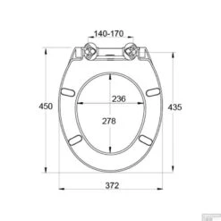 Toiletzitting Allibert Mila Afklikbaar 37,2x5,2x45 Cm Soft-Close Kunststof Wit -Badkamer Thuis toiletzitting allibert mila glanzend wit tech