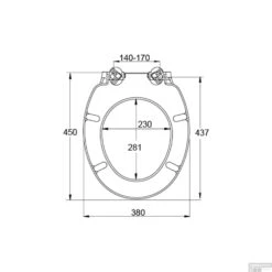 Toiletzitting Allibert Vito Afklikbaar 38x5x45 Cm Soft-Close Kunststof Wit -Badkamer Thuis toiletzitting allibert vito glanzend wit tech