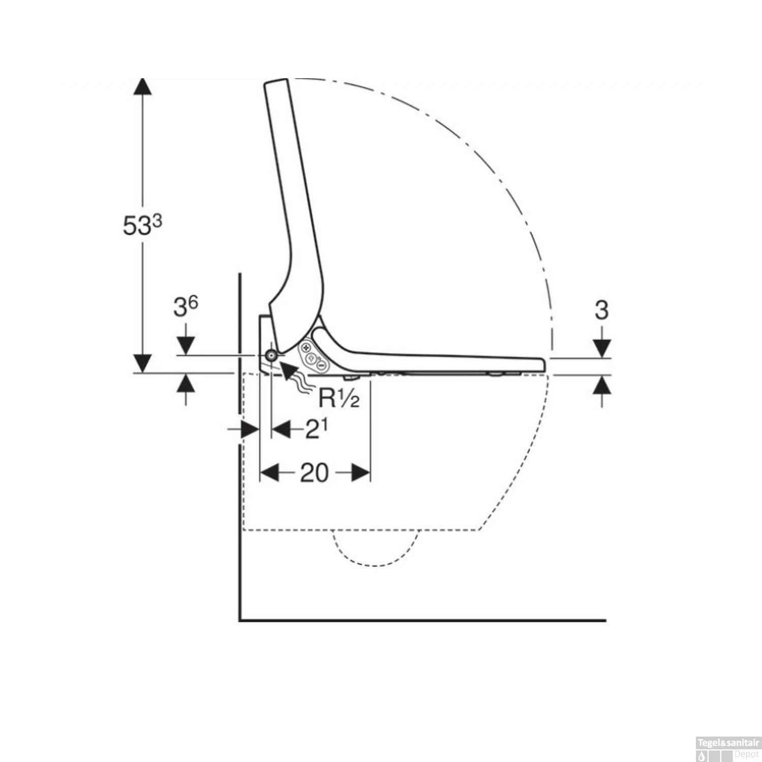 Toiletzitting Met Onderdouche Geberit AquaClean Tuma Classic Alpien Wit 7 Toiletzitting Met Onderdouche Geberit AquaClean Tuma Classic Alpien Wit - Afbeelding 5