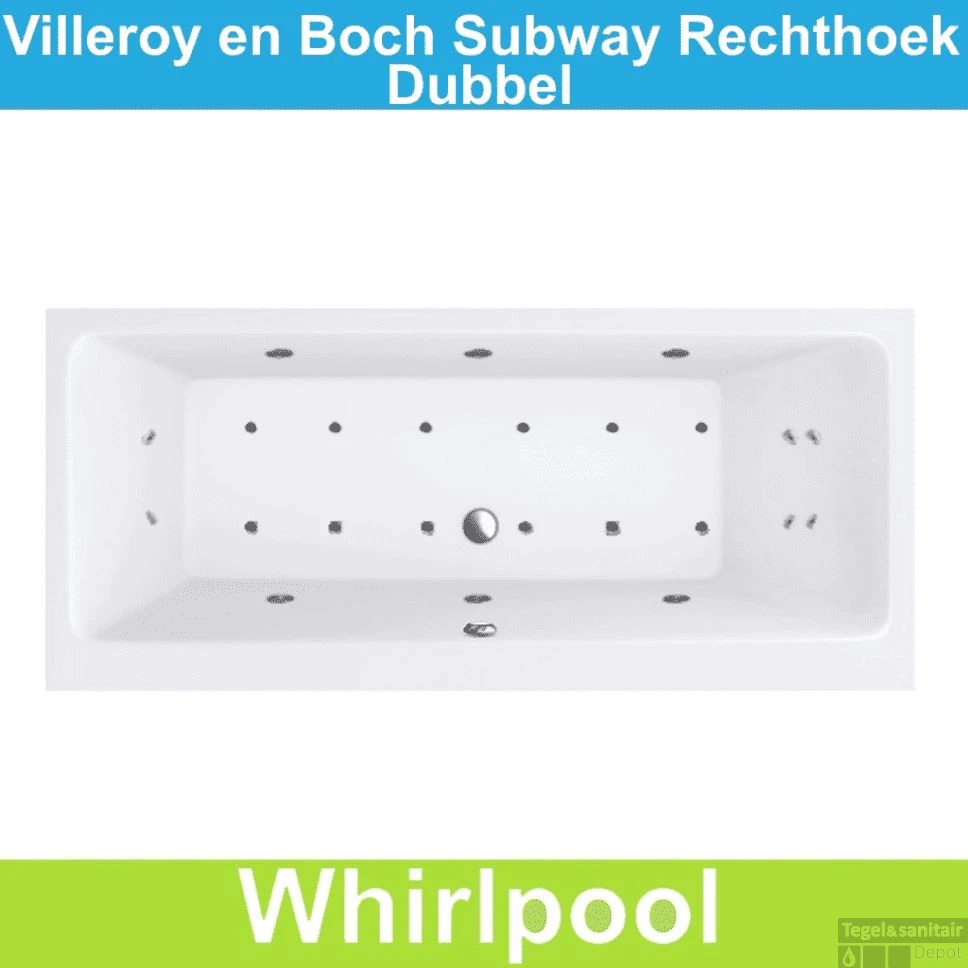 Ligbad Villeroy & Boch Subway 180x80 Cm Met Balboa Whirlpool Systeem Dubbel 3 Ligbad Villeroy & Boch Subway 180x80 Cm Met Balboa Whirlpool Systeem Dubbel