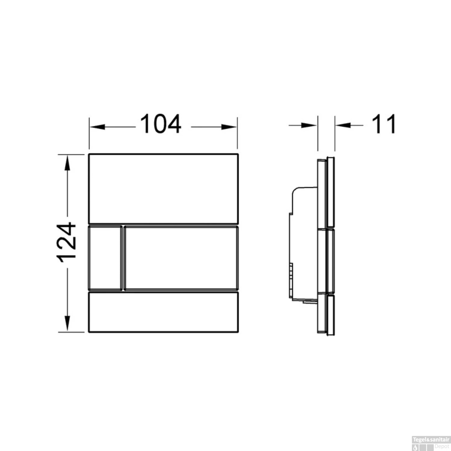 Urinoir Bedieningsplaat TECE Loop Glas Wit 10,4x12,4 Cm (met Glanzend Chromen Toets) 4 Urinoir Bedieningsplaat TECE Loop Glas Wit 10,4x12,4 Cm (met Glanzend Chromen Toets) - Afbeelding 2