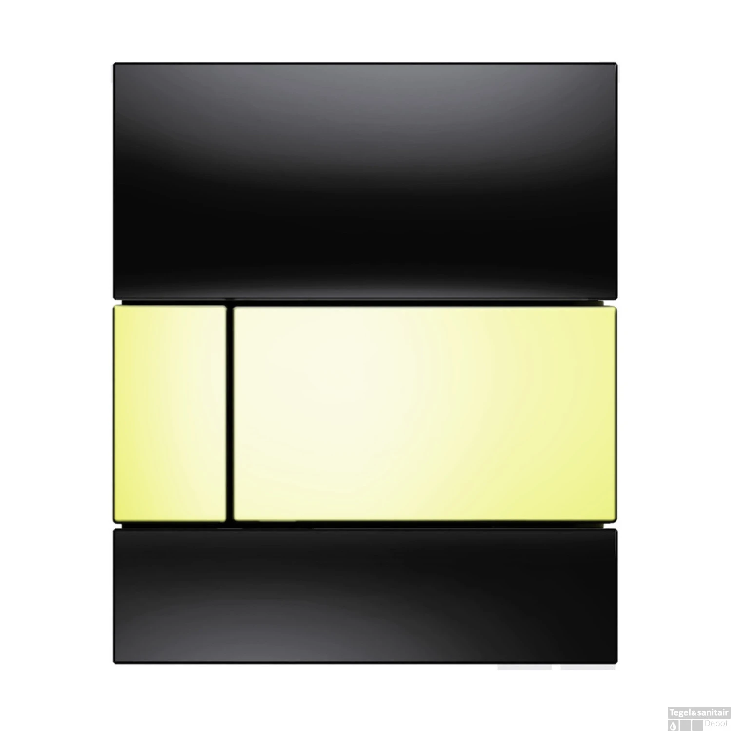 Urinoir Bedieningsplaat TECE Square Glas Zwart 10,4x12,4 Cm (met Gouden Toetsen)
