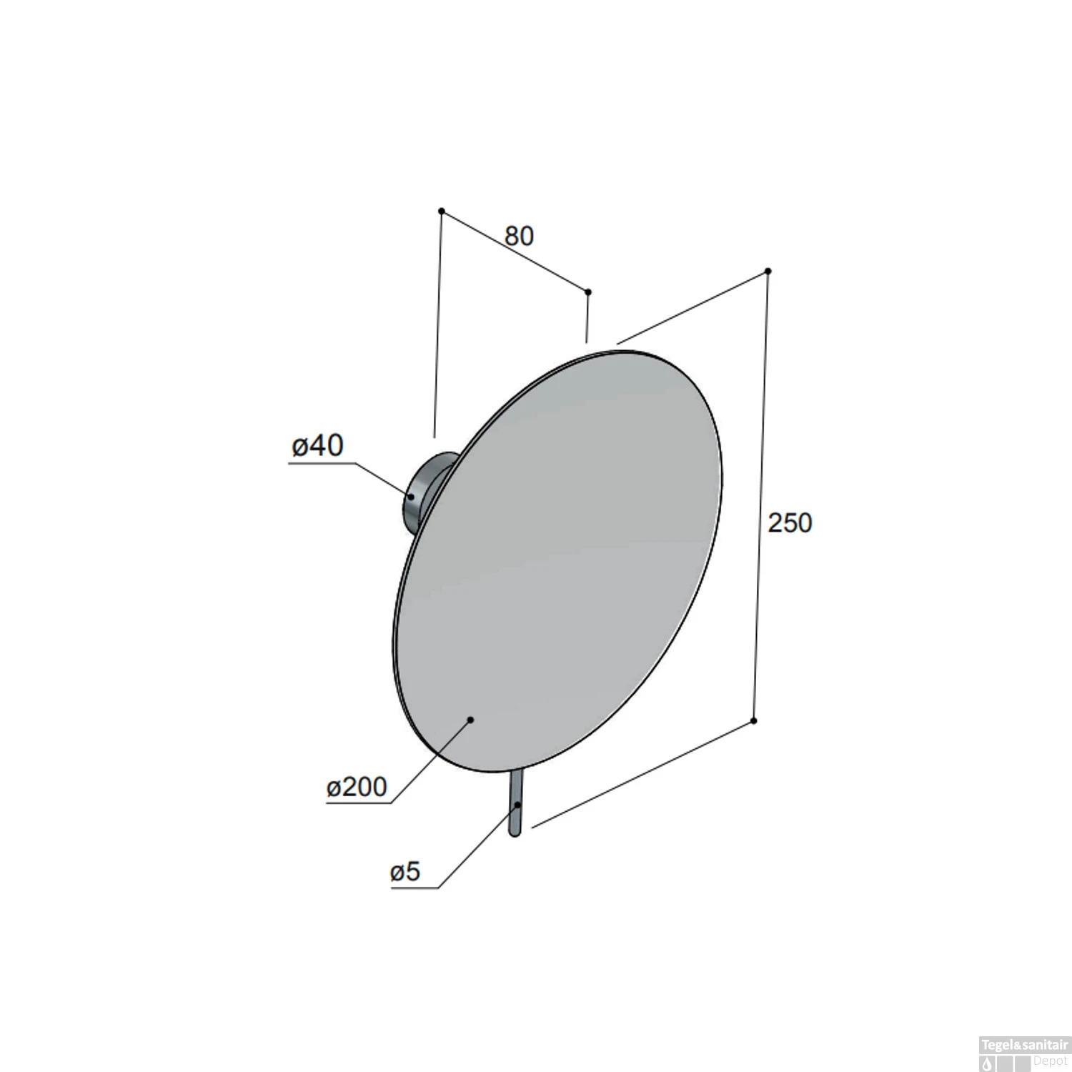Vergrotingsspiegel Hotbath Cobber Wandmontage Draaibaar 20 Cm Geborsteld Nikkel - Afbeelding 2
