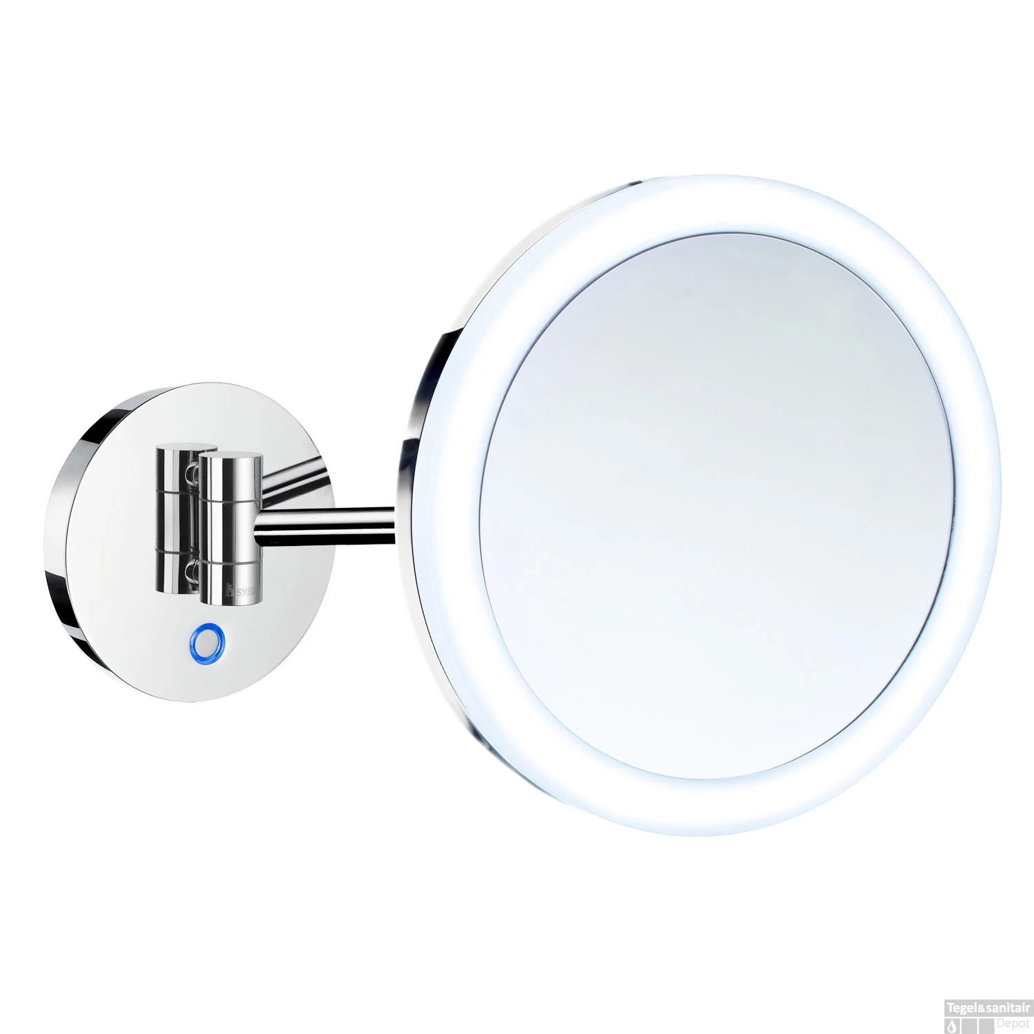 Vergrotingsspiegel Smedbo Outline Draaibaar Battery Operated Met LED PMMA Dual Light Chroom