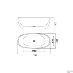Badkamer Thuis -Badkamer Thuis vrijstaand bad best design moderna acryl 170x78x60cm mat wit 4006520 tech