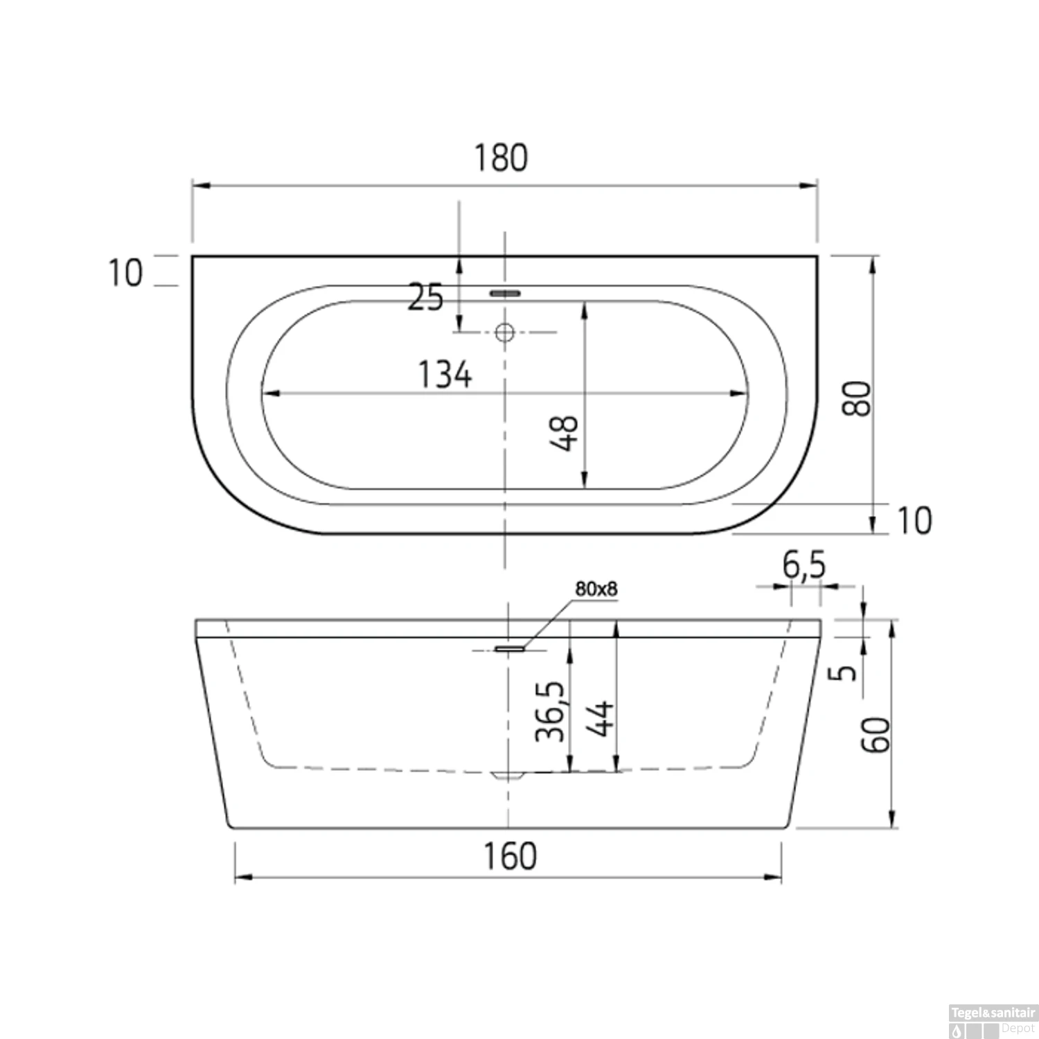 Half Vrijstaand Hoekbad Xenz Charley Links 180x80x60 Cm Acryl Hoogglans Wit (met Gleuf Overloop) 6 Half Vrijstaand Hoekbad Xenz Charley Links 180x80x60 Cm Acryl Hoogglans Wit (met Gleuf Overloop) - Afbeelding 4