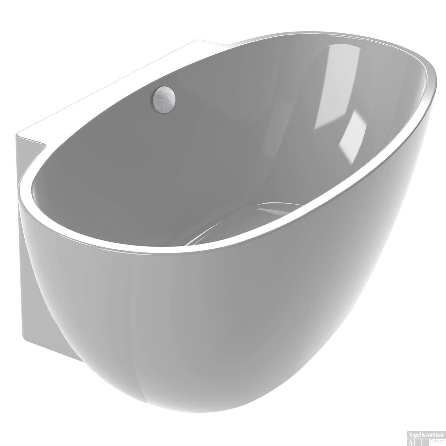 Vrijstaand Ligbad Allibert Asara 165x80x58 Cm Ovaal Wit 4 Vrijstaand Ligbad Allibert Asara 165x80x58 Cm Ovaal Wit - Afbeelding 2