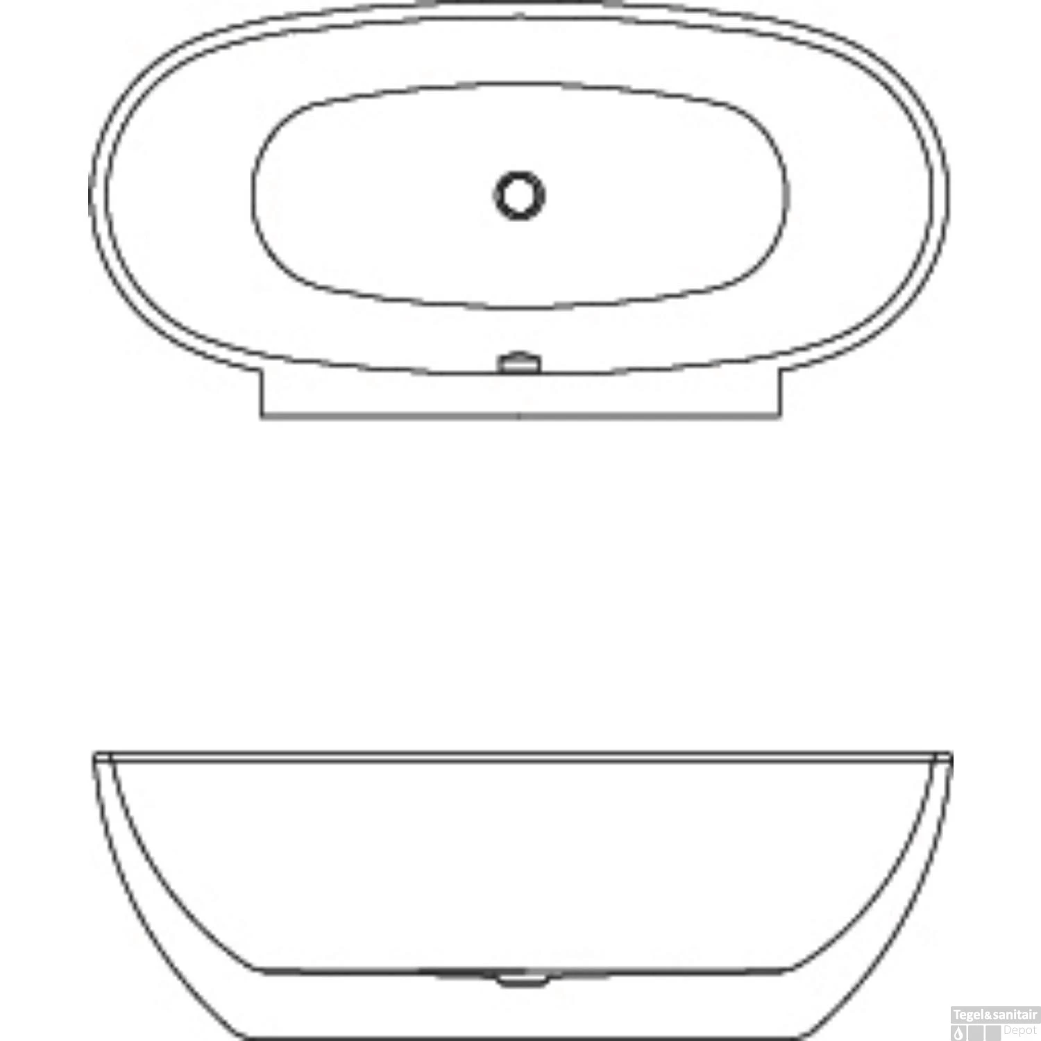 Vrijstaand Ligbad Allibert Asara 165x80x58 Cm Ovaal Wit 9 Vrijstaand Ligbad Allibert Asara 165x80x58 Cm Ovaal Wit - Afbeelding 7
