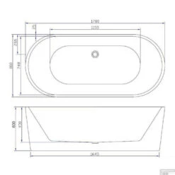 Vrijstaande Whirlpool Wiesbaden Libero 178x80x58.5 Cm Luchtsysteem Met Gunmetal Jets Glans Wit -Badkamer Thuis vrijstaande whirlpool wiesbaden libero 178x80x58.5 cm luchtsysteem met gunmetal jets glans wit tech