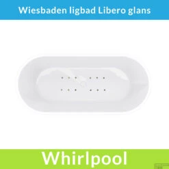 Vrijstaande Whirlpool Wiesbaden Libero 178x80x58.5 Cm Luchtsysteem Met RVS Jets Glans Wit