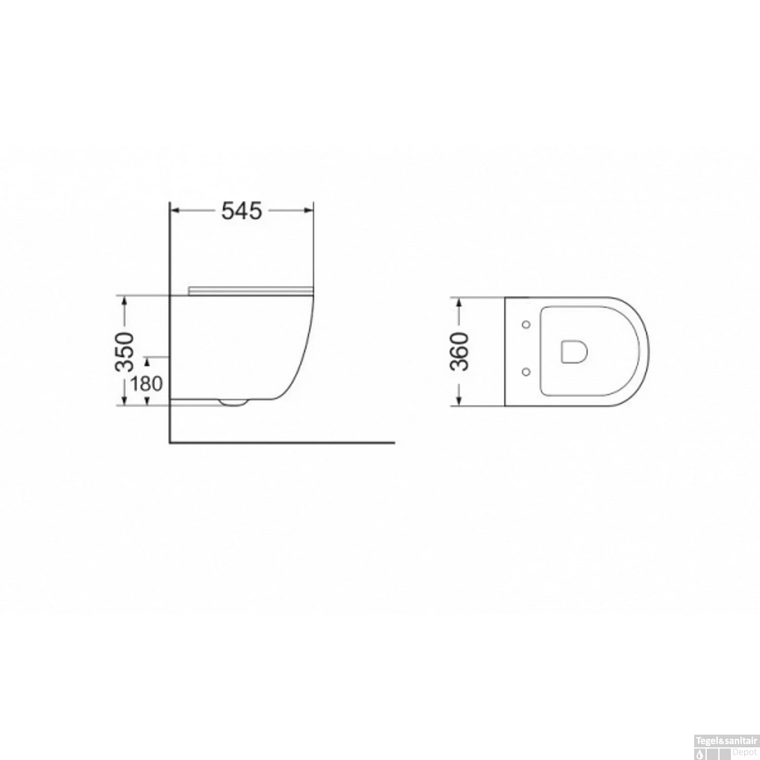 Wandcloset Best Design Guliano 55 Rimless Inclusief Zitting Glans Wit 4 Wandcloset Best Design Guliano 55 Rimless Inclusief Zitting Glans Wit - Afbeelding 2