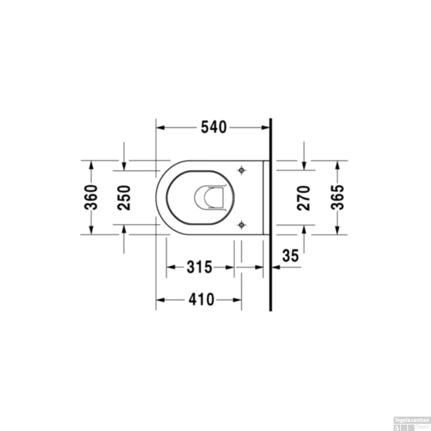 Duravit Starck 3 Wandcloset Pack Diepspoel En Softclose Closetzitting 36x54x42.5 Cm Keramiek En Duroplast Wit - Afbeelding 3