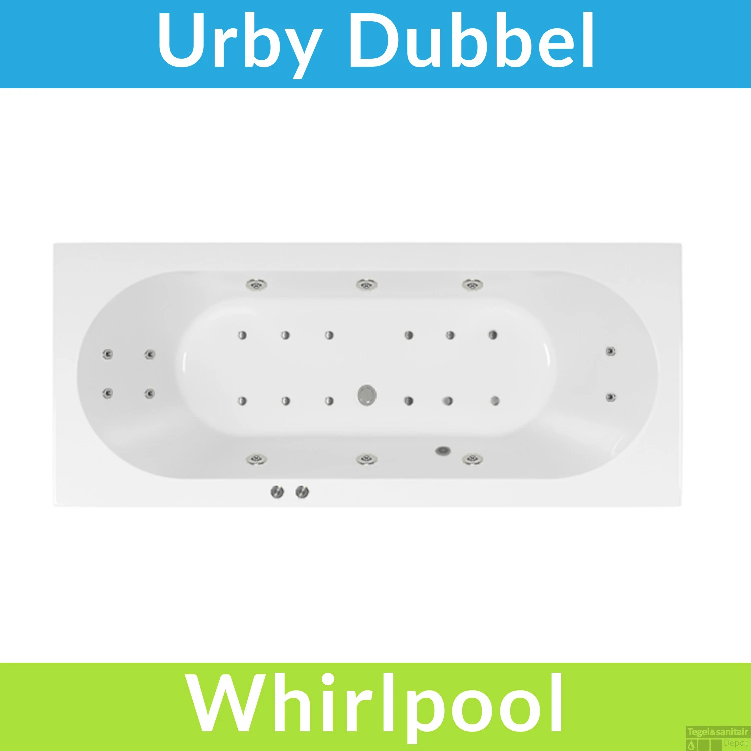 Whirlpool Boss & Wessing Urby Jetline 180x80 Cm Dubbel Systeem Geborsteld RVS 3 Whirlpool Boss & Wessing Urby Jetline 180x80 Cm Dubbel Systeem Geborsteld RVS