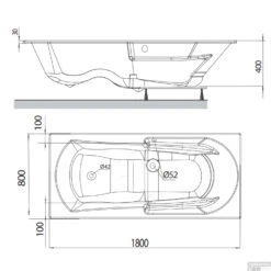 Whirlpoolbad Allibert Moovance Essentia 180x80x53 Cm Incl. Poten Wit -Badkamer Thuis whirlpoolbad allibert moovance essentia 180x80x53 cm incl. poten tec 1