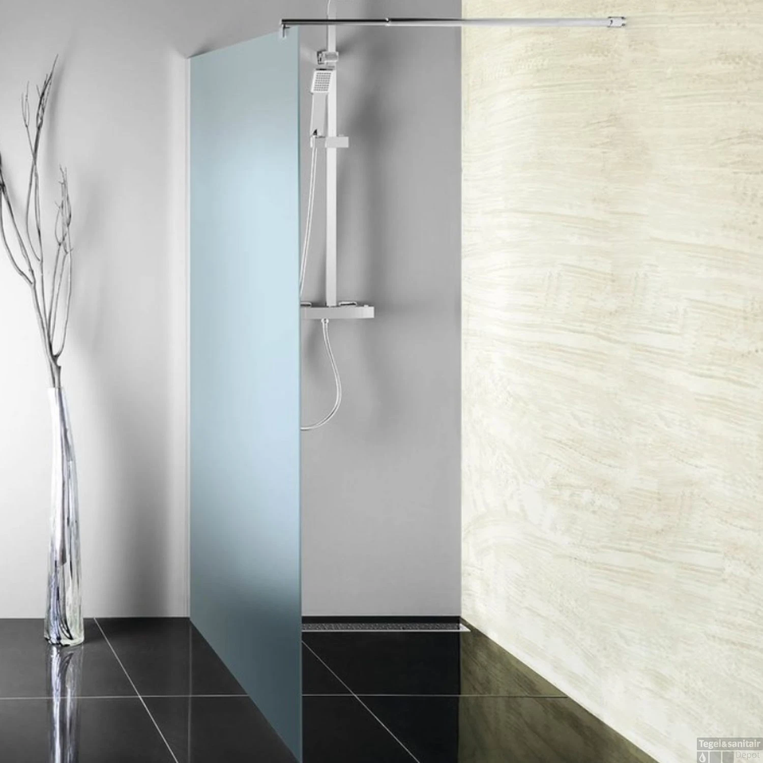 Inloopdouche Sapho Walk-In 70x190 Cm Met Muurprofiel Chinchilla Glas 3 Inloopdouche Sapho Walk-In 70x190 Cm Met Muurprofiel Chinchilla Glas